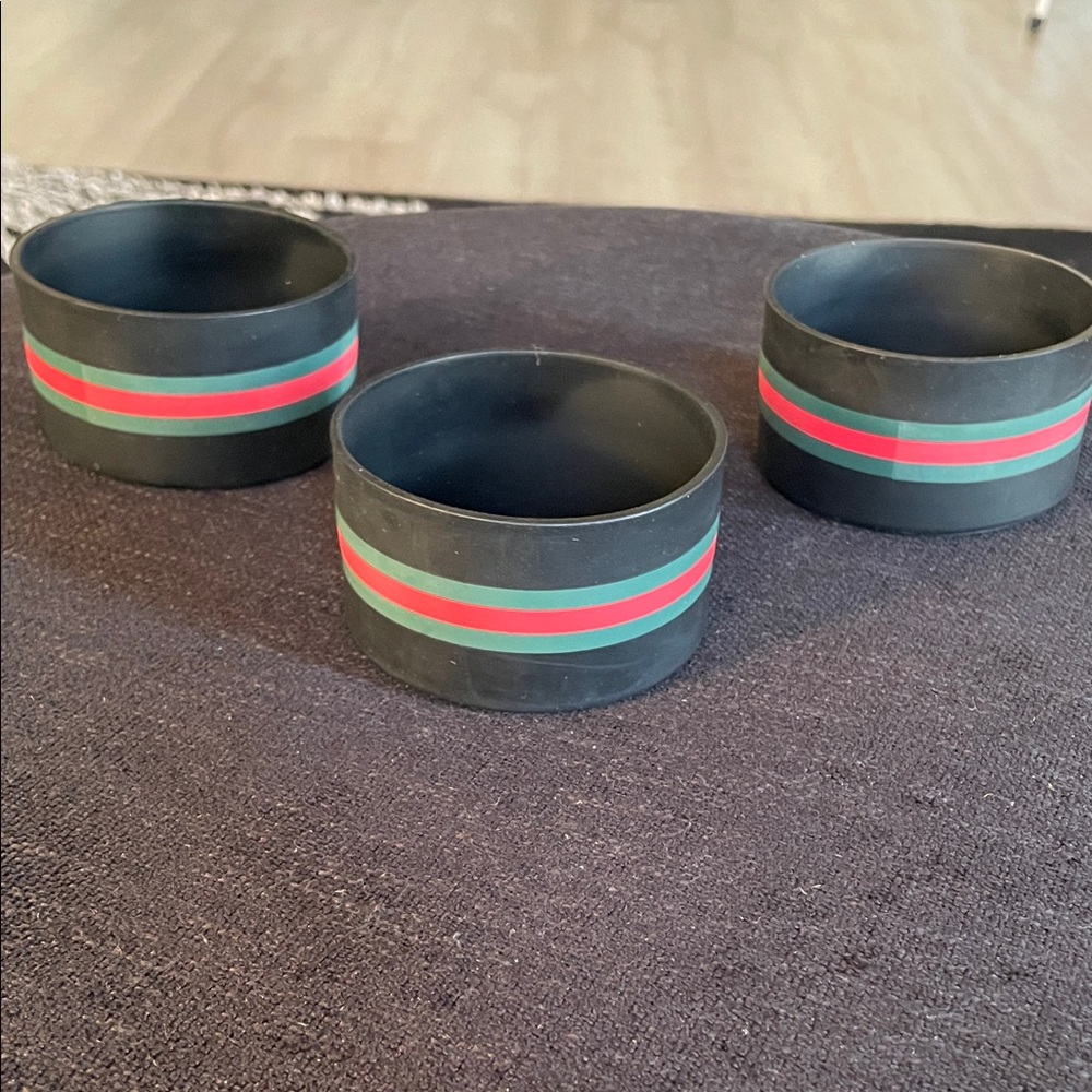 Bundle of 3 Designer Monogram Accented Silicone Cup Boots